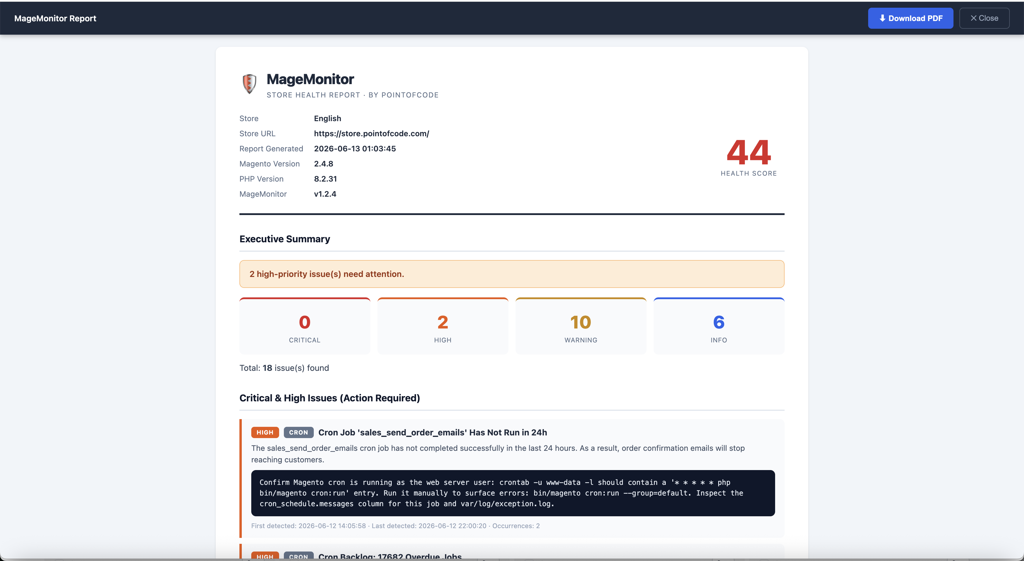 MageMonitor Health Report